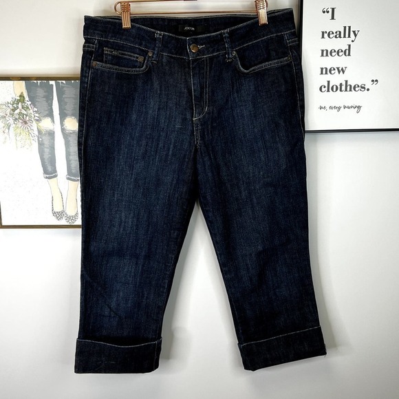 Joe's Jeans Muse Crop Dark Wash 5 Pocket Jeans Thompson Wash SZ 31 - Picture 1 of 8
